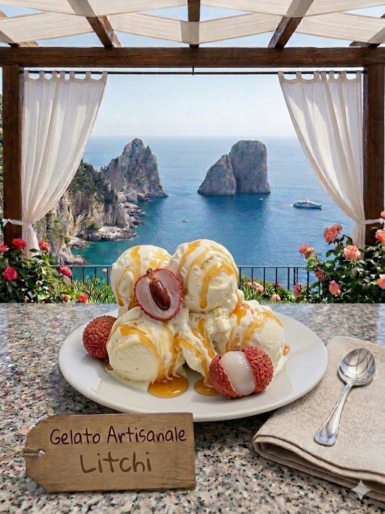 Authentic Italian Artisanal Gelato Litchi
