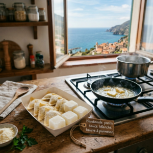 Homemade Artisanal Triangoli fromage sauce blanche au beurre