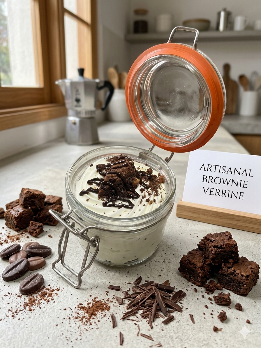 Artisanal Verrine Dessert - Double Chocolate Brownie & Salted Pistachio