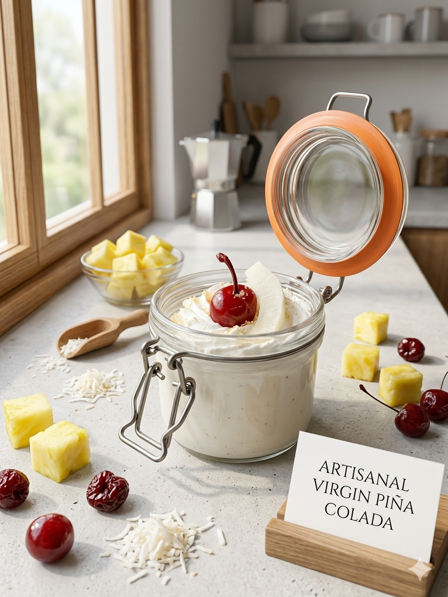Artisanal Verrine Dessert - Virgin Pina Colada (Fresh Cream & Pineapple)