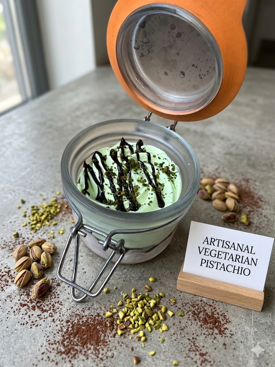 Artisanal Verrine Dessert - Pistachio & Dark Chocolate VEG (Egg-Free)