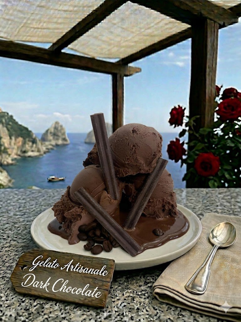 Authentic Italian Artisanal Gelato Dark Chocolate