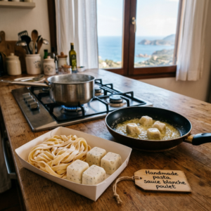 Handmade Artisanal Tagliatelle Sauce Blanche Poulet